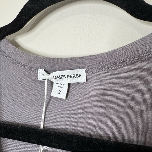 NWT Standard James Perse Gray Surplice Bust Ruched Short Sleeve Cotton Dress - Picture 5 of 12